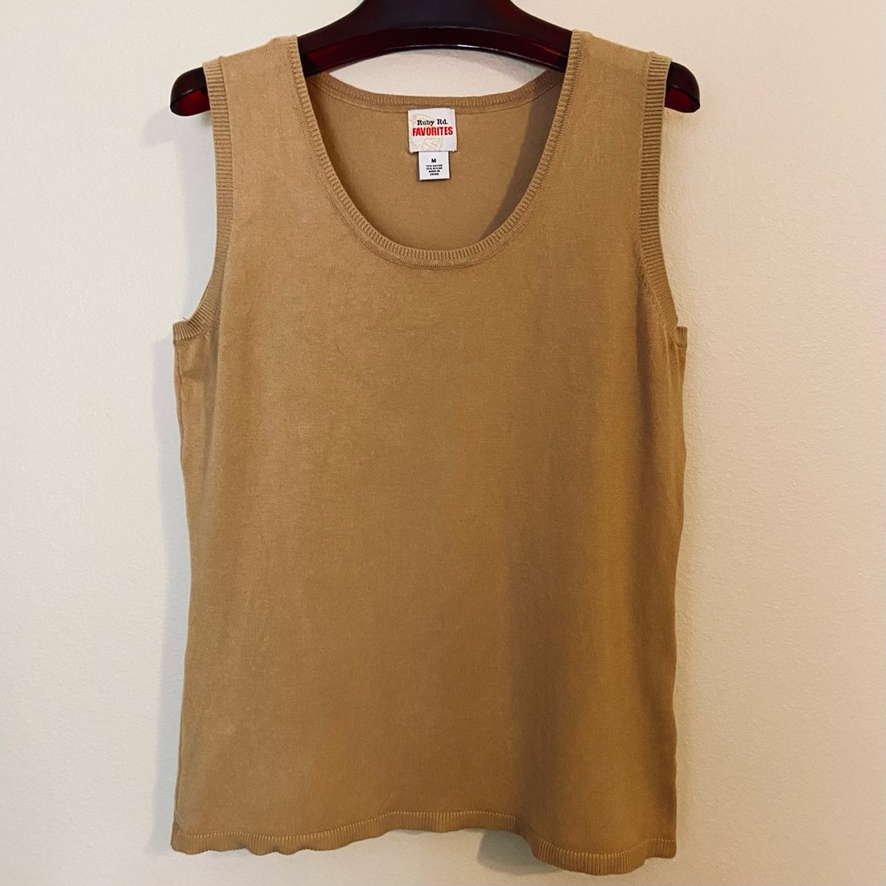 Sweater Tank in Camel by Ruby Rd.